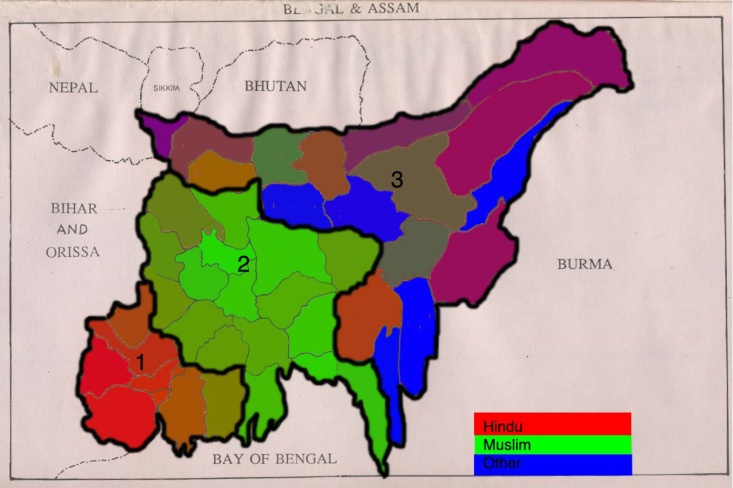 Bengal and Assam with zones