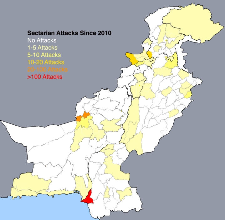 Pakistan Districts by Sectarian Violence