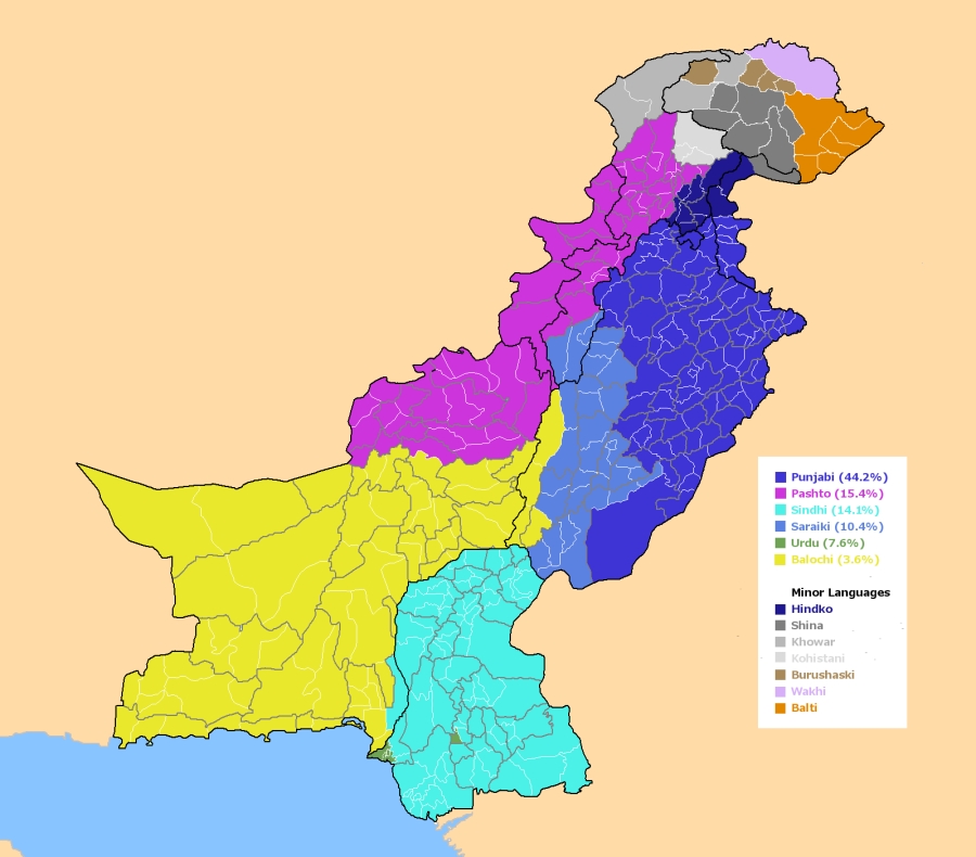 Pakistan Language Map