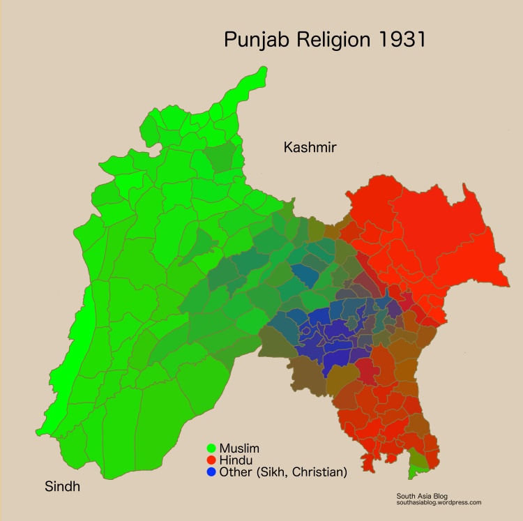 Punjab 1931 Religion Tehsil