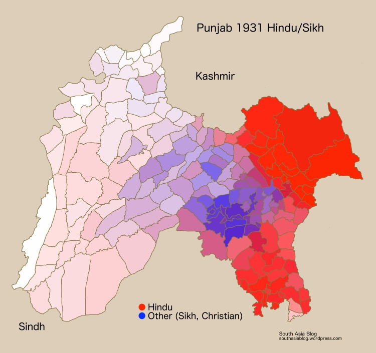 Punjab 1931 Hindu:Sikh